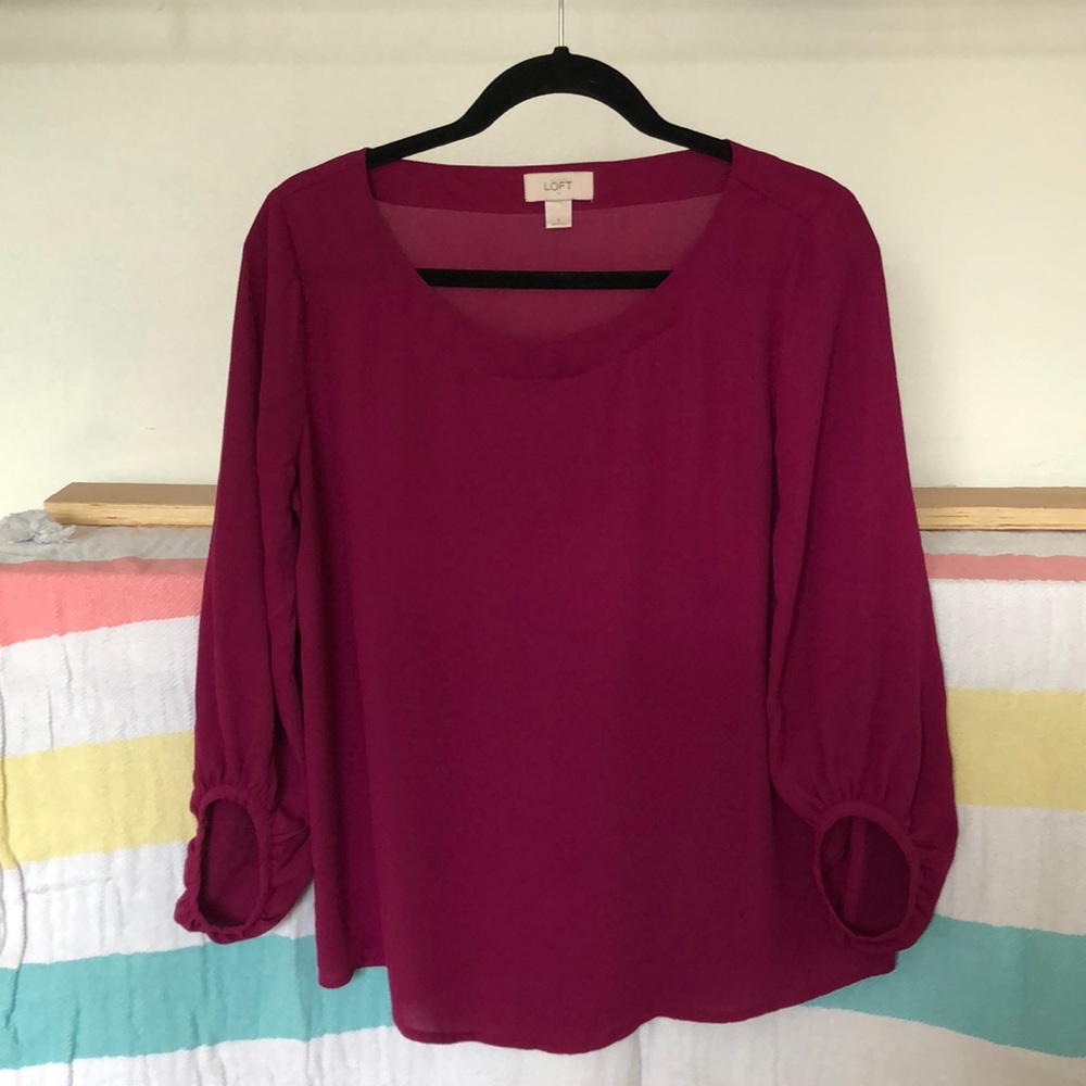 Maroon Long Sleeve Blouse